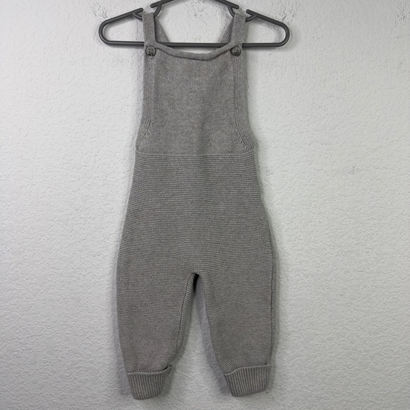 Jamie Kay Other - Jamie Kay‎ Romper Kids 2Y Gray Cotton Knit Overalls Jumper Neutral Minimalist